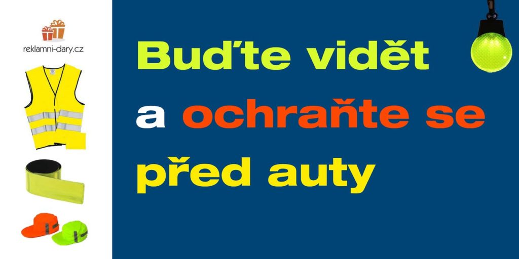Reflexní předměty - pásky , přívěsky, vesty, lanyardy