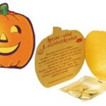Halloweenská reklamní kartička se semínky