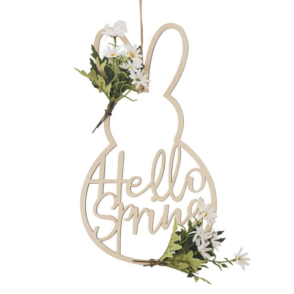 Dřevěná dekorace Zajíček Hello Spring